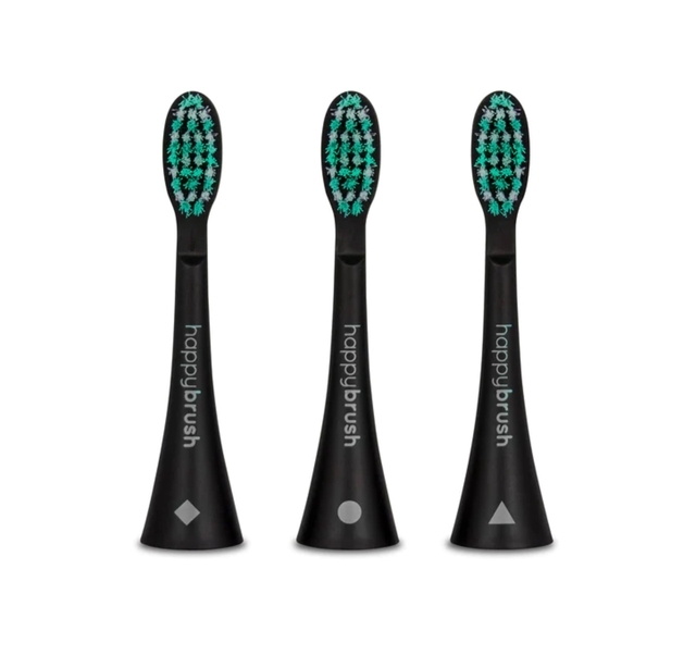 HAPPYBRUSH Tête de brosse Vibe 3 Noir 3x